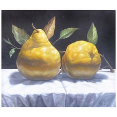 Vintage Superb Still Life Oil Painting of Pears