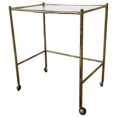 Italian Brass Bamboo Bar Cart Table 