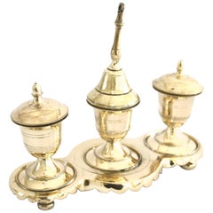 19th Century Brass Standish (Inkwell) 