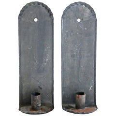 Antique Pair of 19th Century Tin Candle Sconces