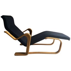 Marcel Breuer Langer Stuhl Chaise Longue Schwarz Mitte des Jahrhunderts 1970er Bauhaus Nr. 3