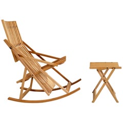 Jean-Claude Duboys, A1 Rocking Chair and Ottoman A4, France, 1980