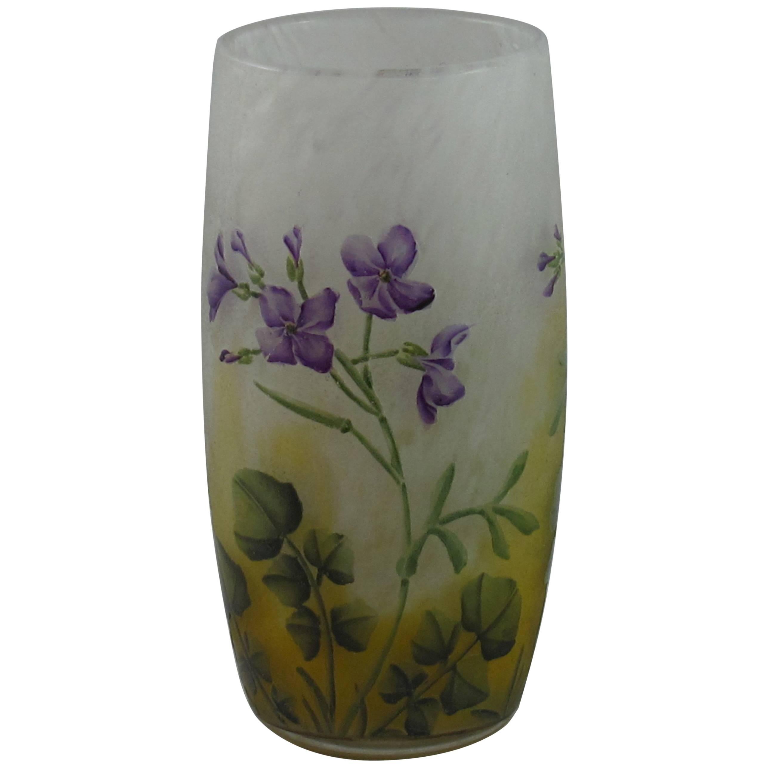 Art Nouveau Daum Glass Vase For Sale