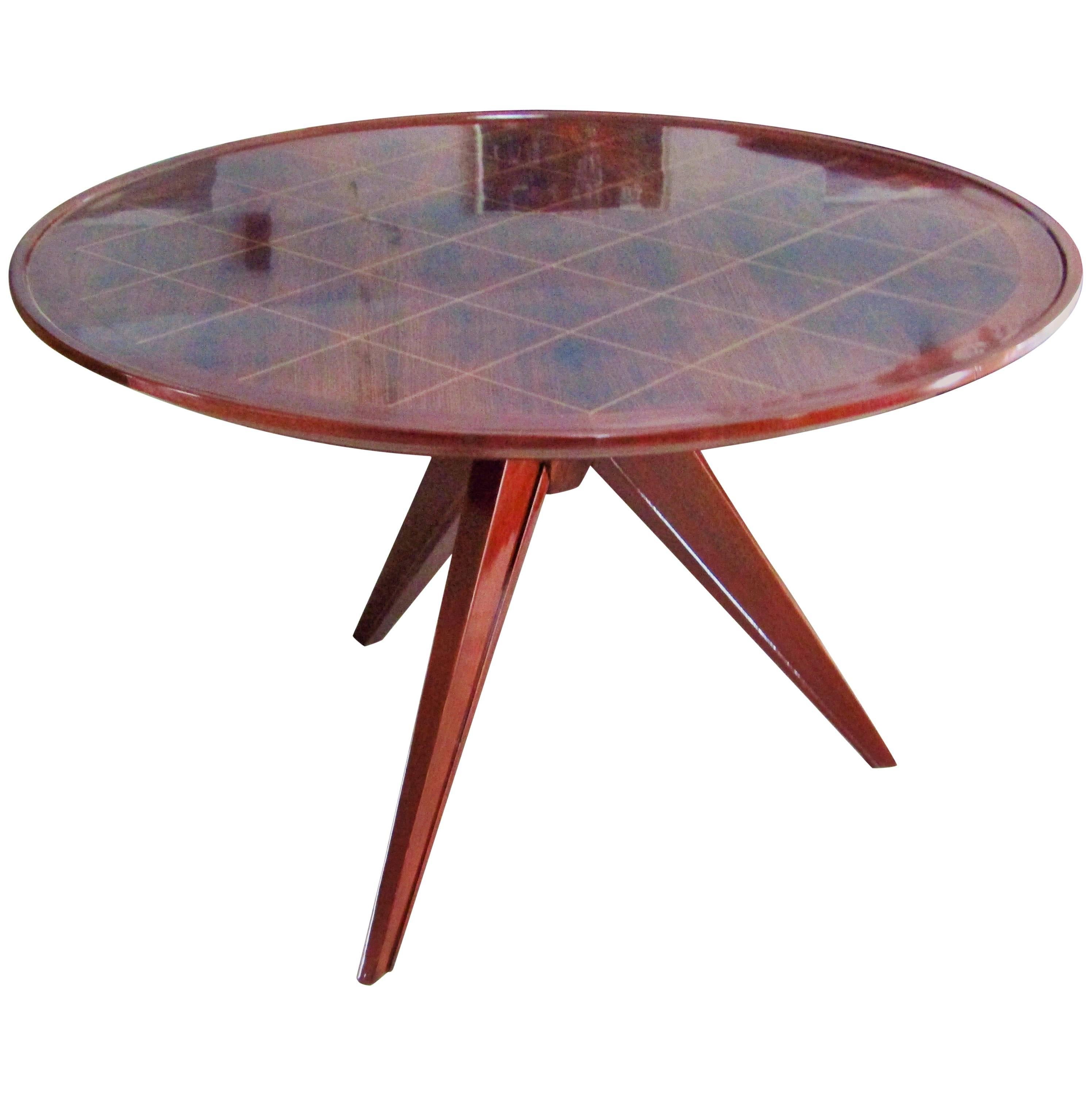 Midcentury Art Deco Rosewood Coffee Table, France, 1940s For Sale