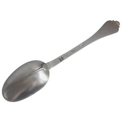 Very Fine William III Britannia Standard Trefid Spoon by William Scarlett