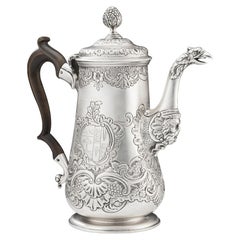 Important Rococo Revival Coffee Pot Made in Dublin by William Nowlan