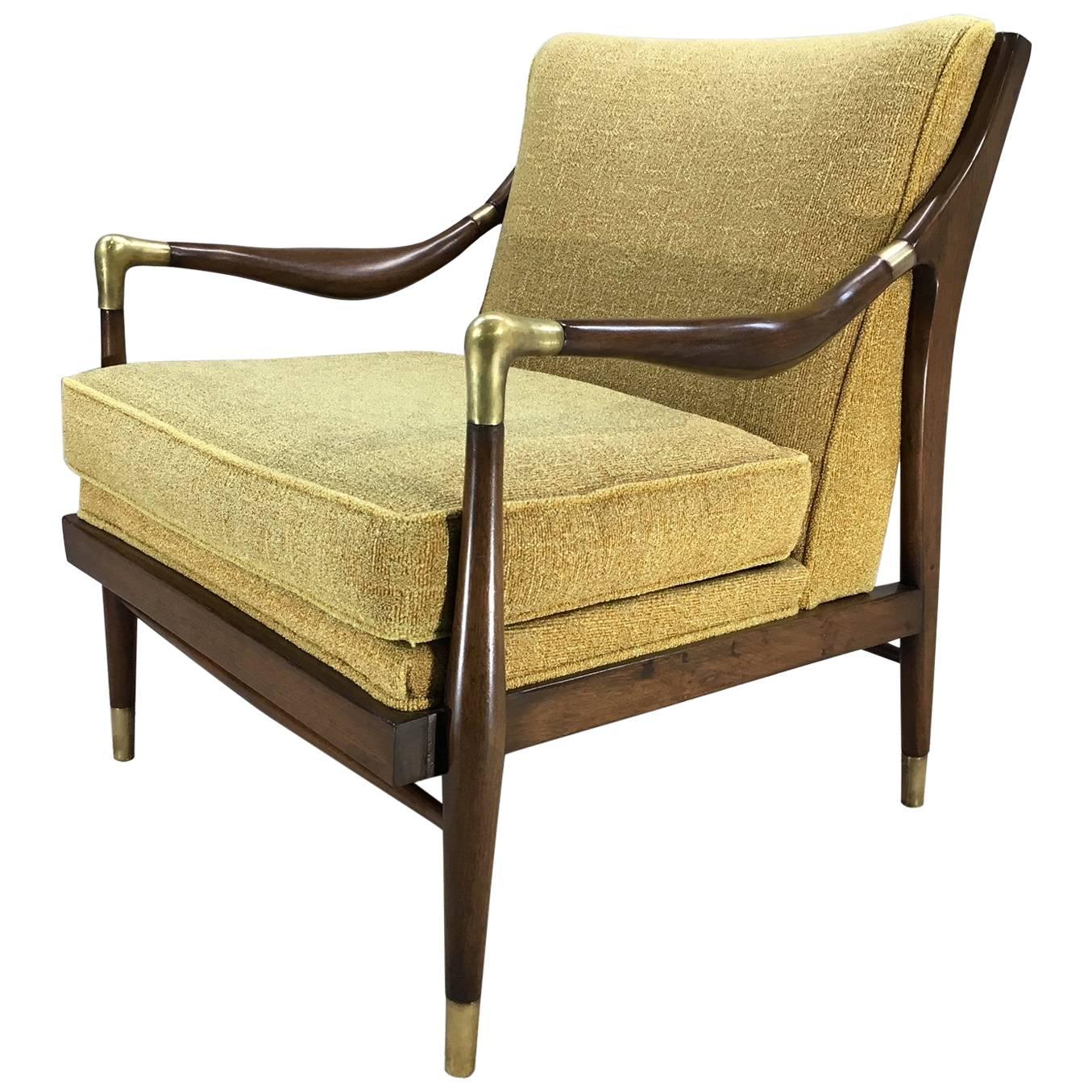 Gio Ponti Style Sculptural Walnut Open Armchair by Jamestown Royal, 1950s