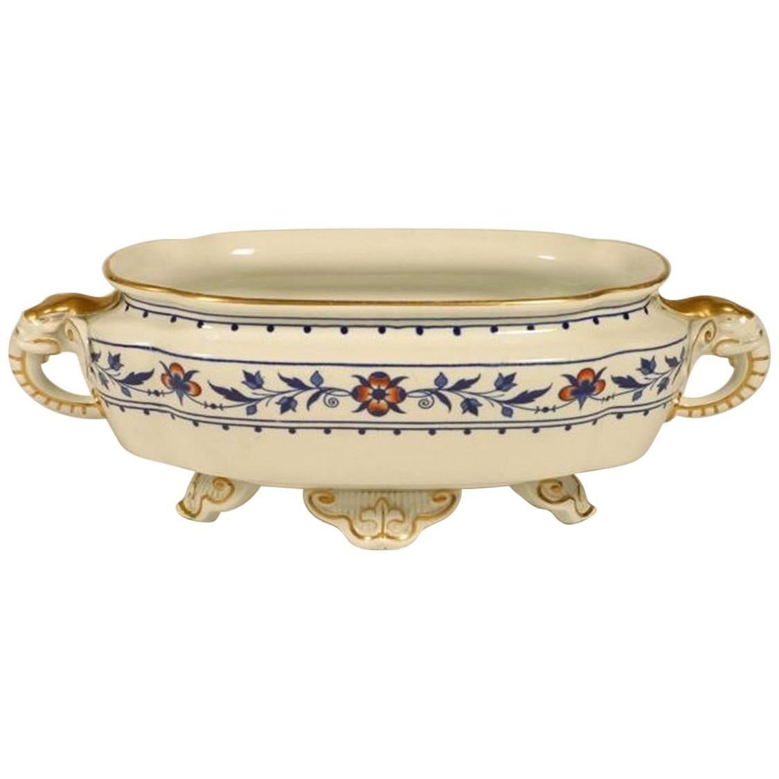 Kommode von Dr. C., Royal Worcester zugeschrieben, blau-weiße Elefantenterrine in Blau