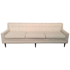 Restored Mid-Century Modern Sofa, Sleek Lines, Neutral Color