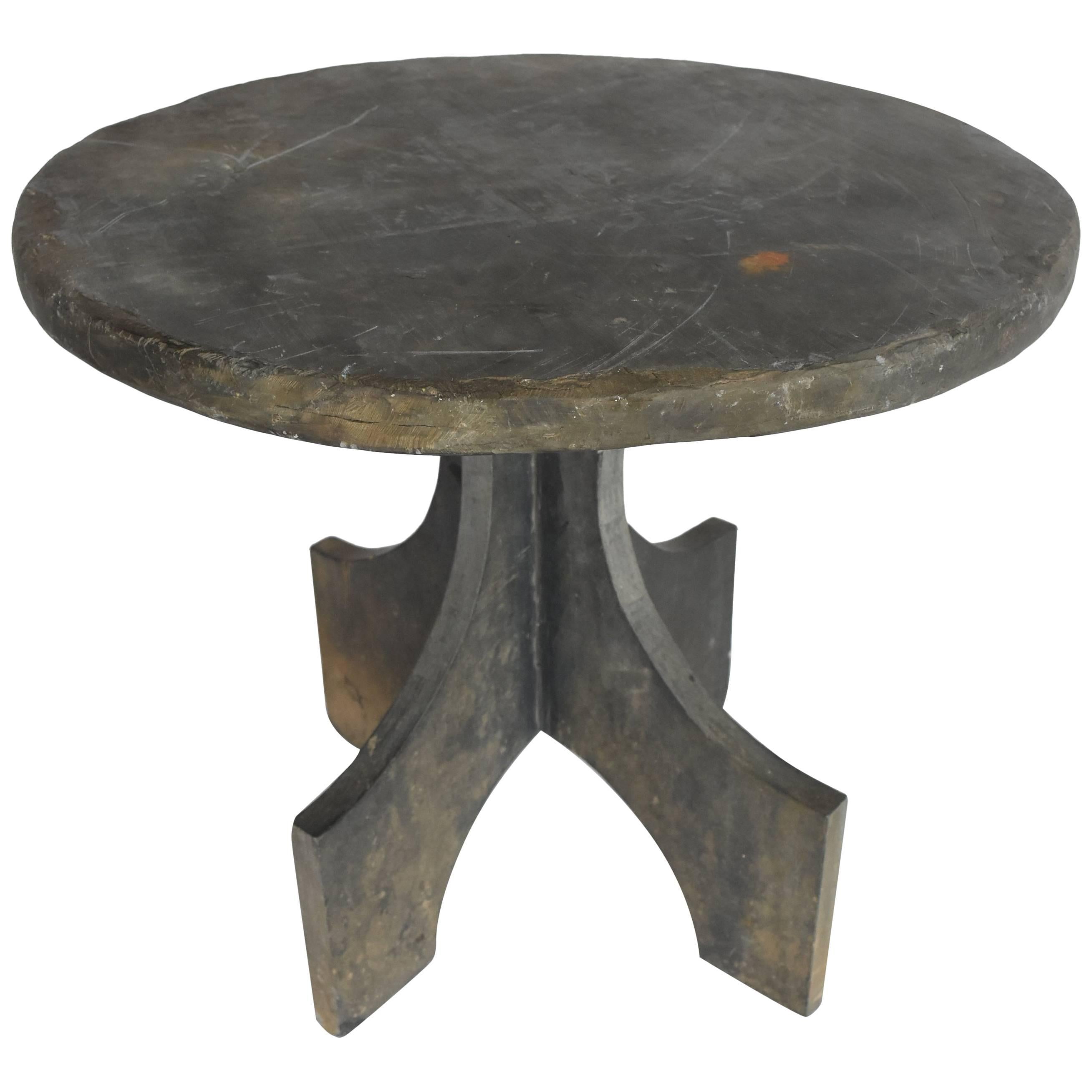 Early 20th Century Portuguese Round Stone Side Table
