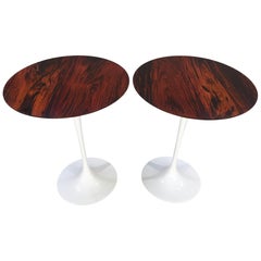 Eero Saarinen for Knoll Early Tulip Side Tables with Rosewood Tops