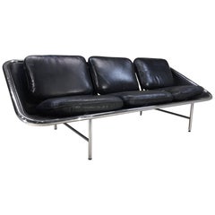 George Nelson für Herman Miller Sling Sofa in schwarzem Leder
