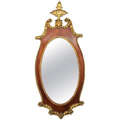 Federal Style Oval Wall Mirror with Lion Motif