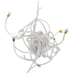 White Vinyl Tube Chandelier Style Lighting Fixture