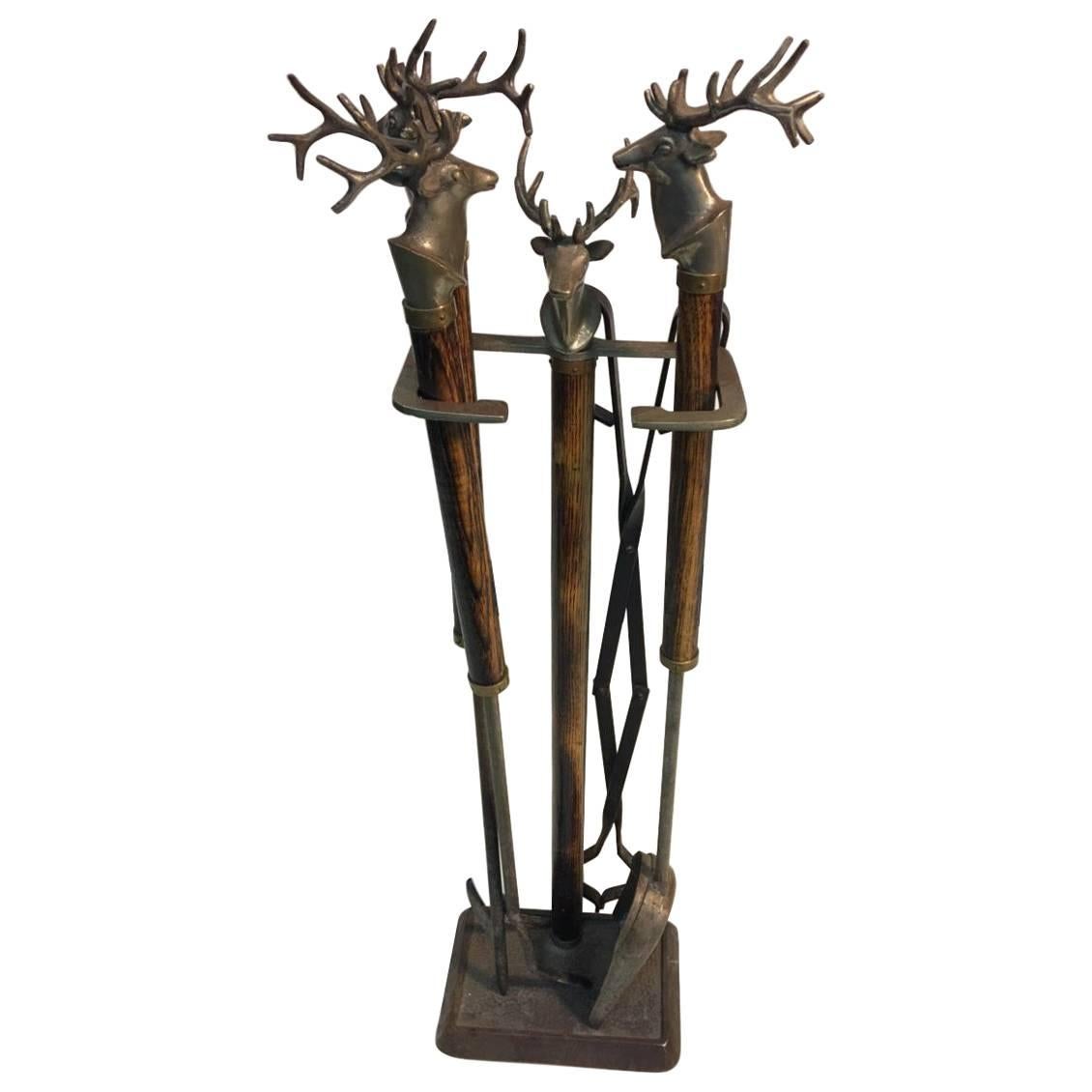 Adirondack Fire Tools with Bronze Elk Heads