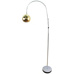 Mid-Century Modern Arc Lamp with Articulating Shade and Adjustable Height