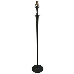 Brutalist Floor Lamp in Hammered Wrought Iron