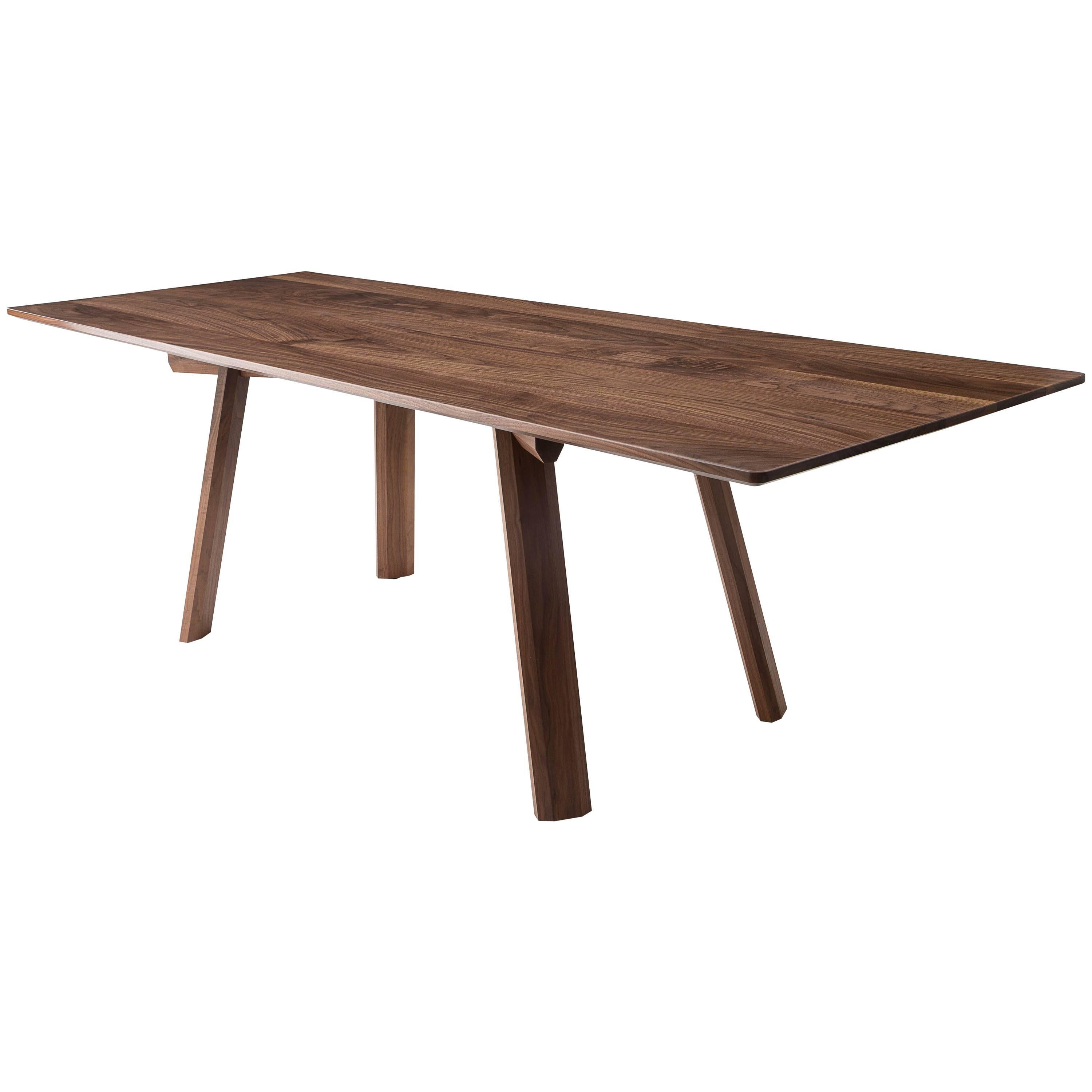 Ripley Dining Table, Solid Walnut, Six-Eight Person, Customizable For Sale