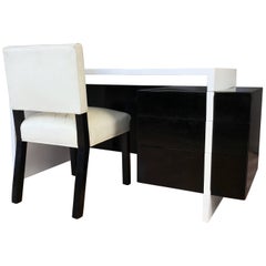 Midcentury Lacquered Desk and Chair Set Attributed to William Haines