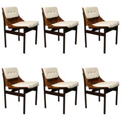 Six Brazilian Jacaranda Dining Room Chairs Attributed to Jorge Zalszupin