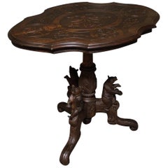 19th Century Black Forest Carved Bear Side Table