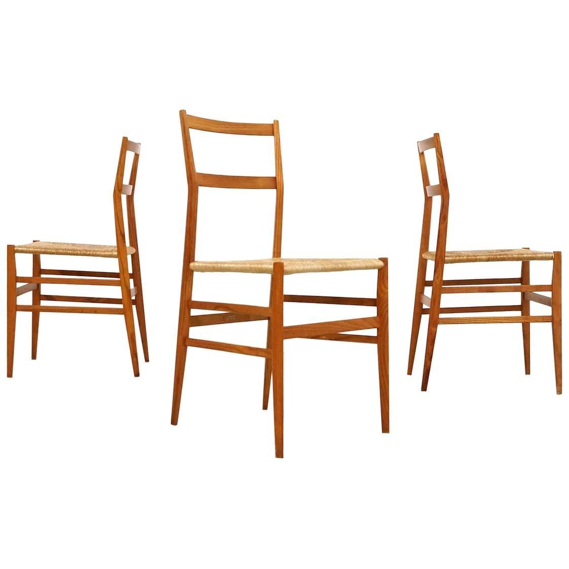 Gio Ponti Superleggera Dining Chairs 1950s by Figli Di Amedeo Cassina