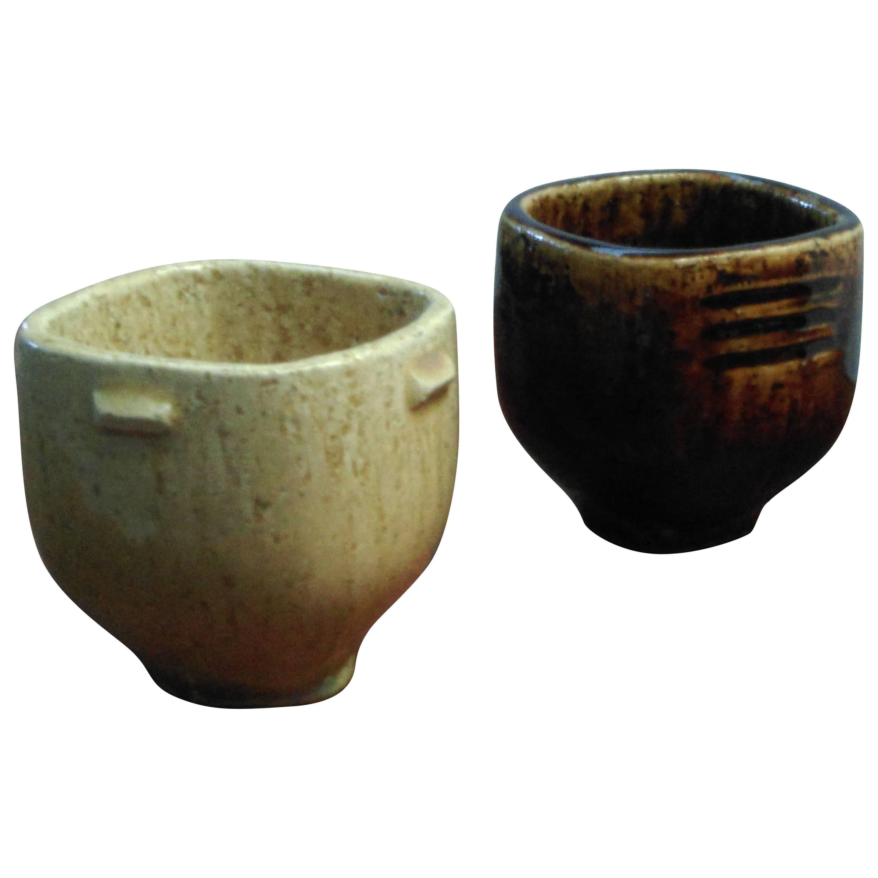 1970s Per Linnemann-Schmidt Pair of Miniature Stoneware Bowls from Palshus