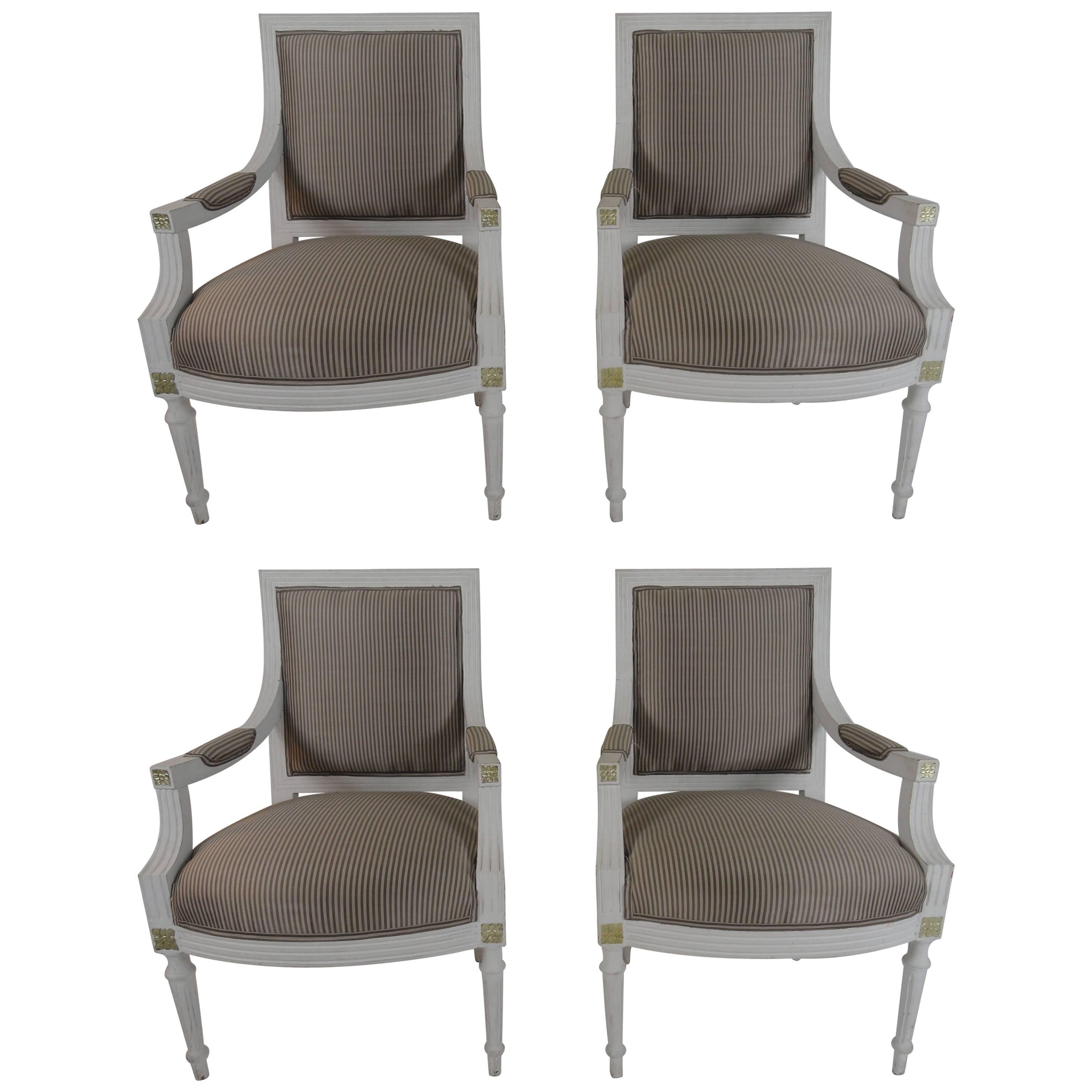 19th Century Set of Four Gustavian Armchairs For Sale