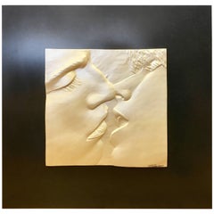 The Kiss Original Signed Sculpture 3-D Relief Wall Art