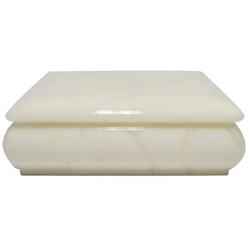 Italian White Alabaster Marble Box