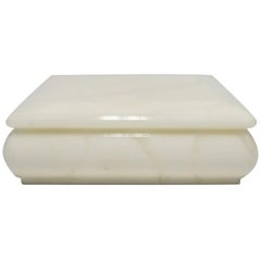 Italian White Alabaster Marble Box