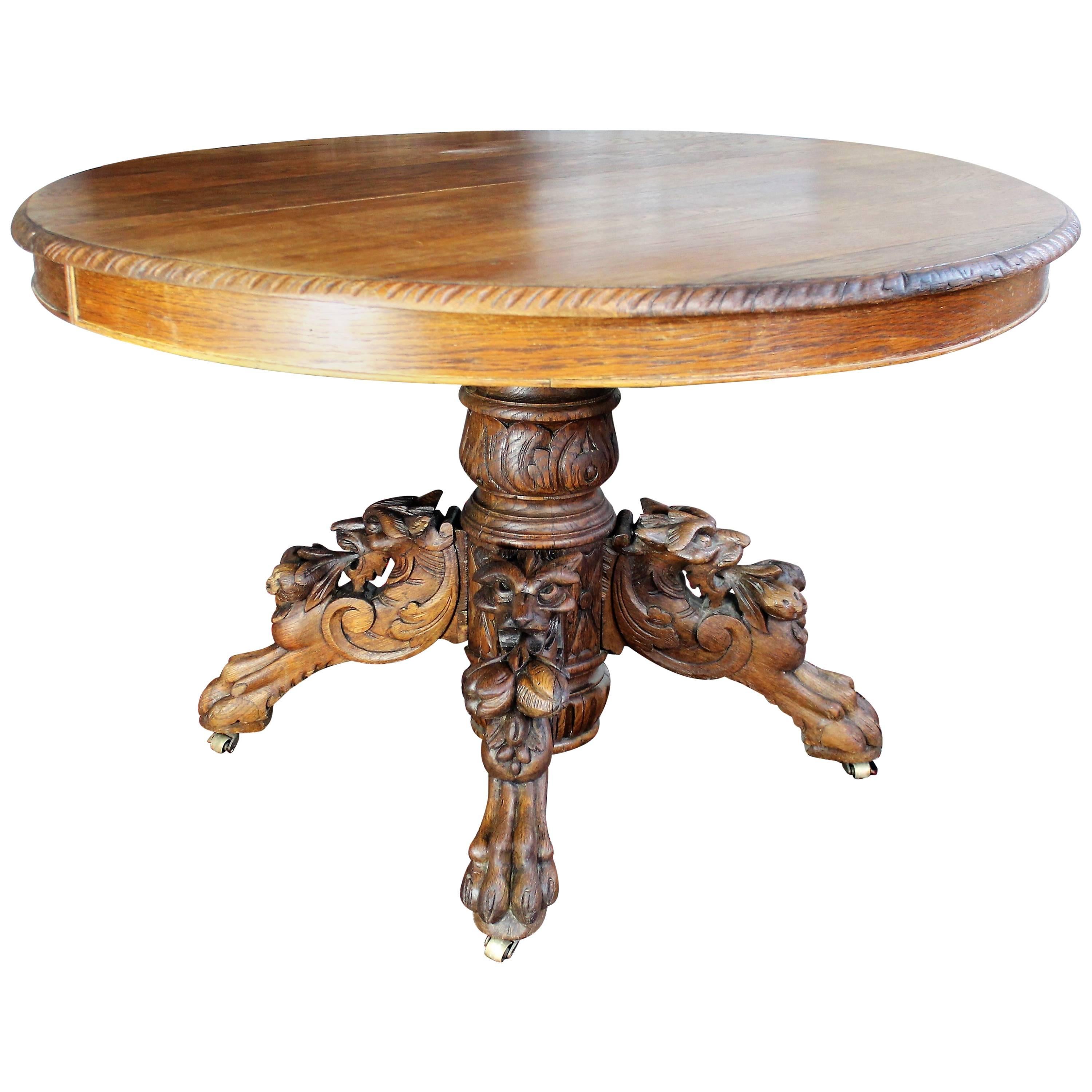 Renaissance Revival Table with Lion's Head