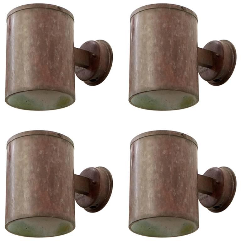 Set of 4 Copper Wall Lamps by Fagerhult, 1960s For Sale