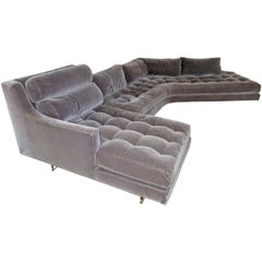 Used Stunning Vladimir Kagan Three-Piece Omnibus Sectional Sofa Coffee Table