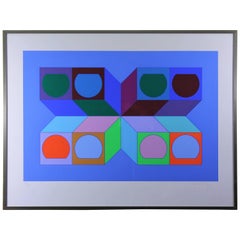 Vasarely Victor, Serie Cube Serigraphy 1974, Signed and Numbered
