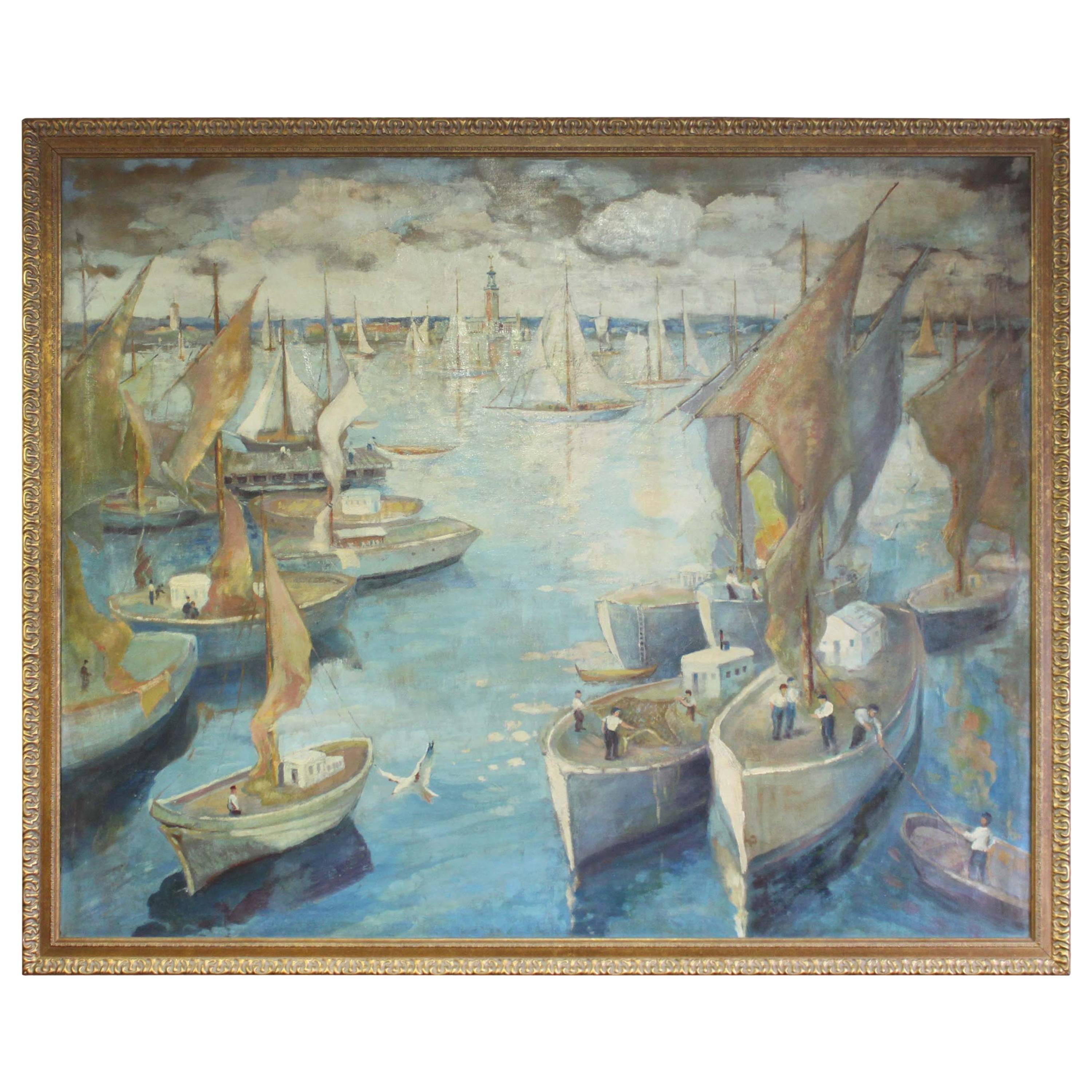 ‘Summer’s Day, Stockholm Harbour', Unsigned For Sale