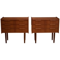 Midcentury Pair of Teak Nightstands