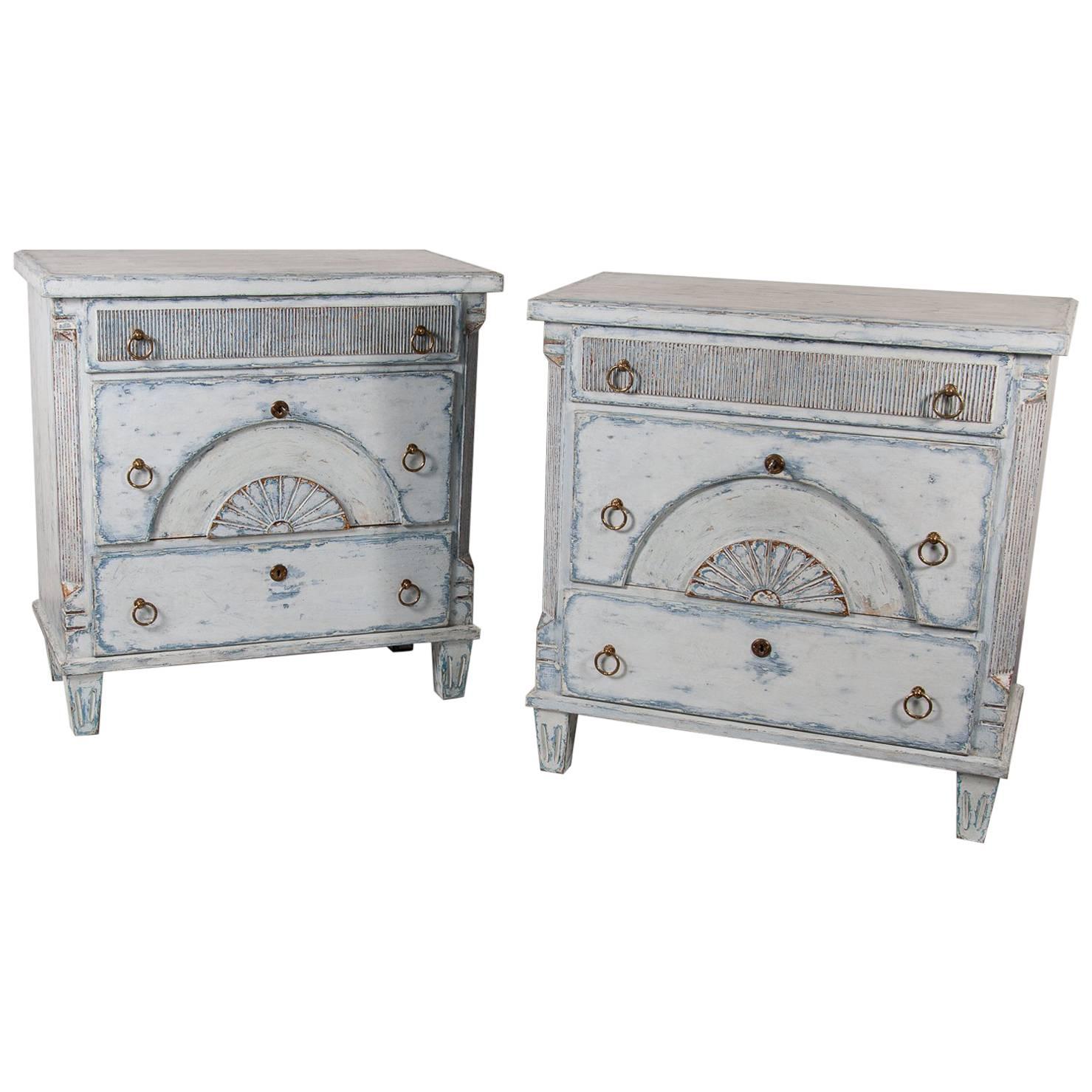 Pair of Louis XVI Style Chests 20th Century Gustavian Style Sweden For Sale