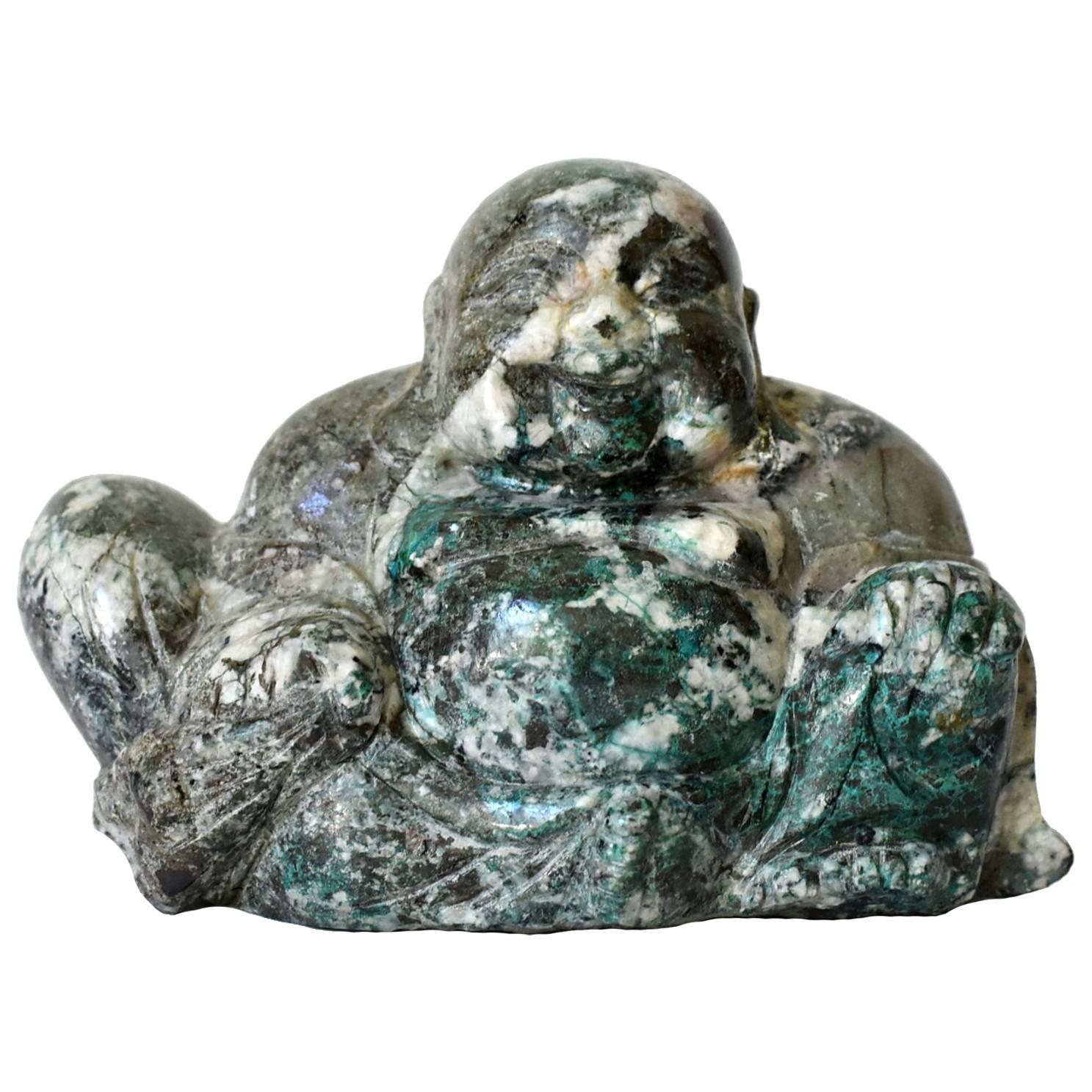Stone Happy Buddha, Chrysocolla