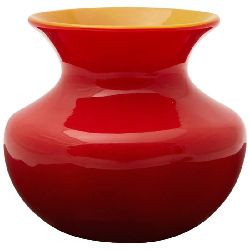 Louis Comfort Tiffany Favrile Cased Red Glass Miniature Vase, circa 1915 For Sale
