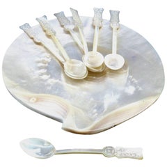 Retro Mother-of-pearl Caviar Eight-Piece Serving Set