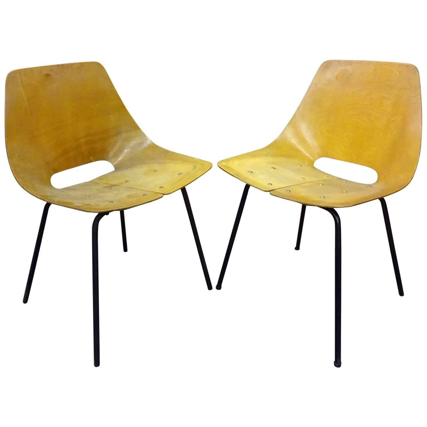 Set of Three Pierre Guariche "Tonneau" Bentwood Chairs for Steiner Edition,  1954 at 1stDibs | трипьер, pierre gauriche