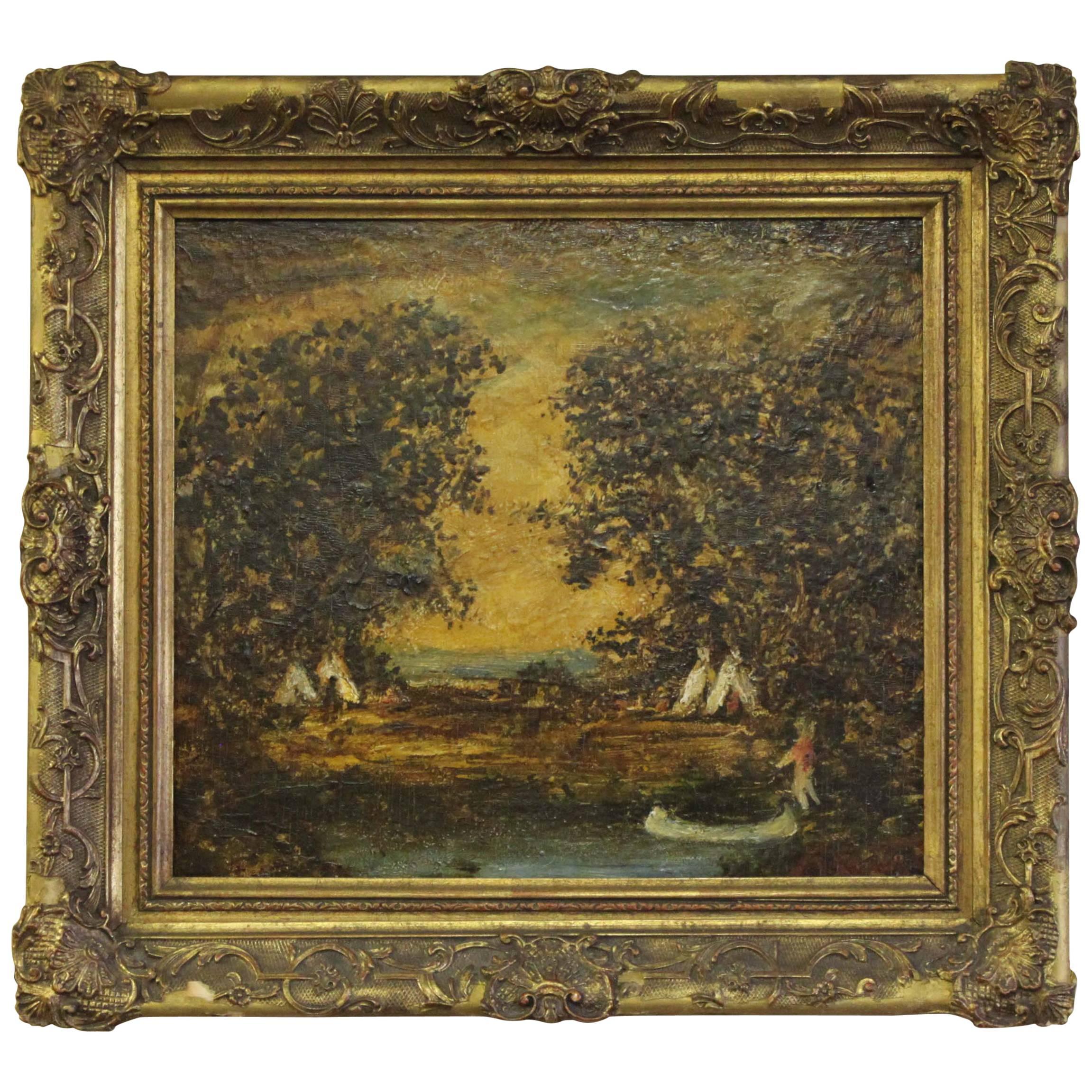 ‘Indian Encampment’ Attributed to Ralph A. Blakelock For Sale