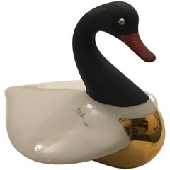 Capodimonte Porcelain Swan Signed