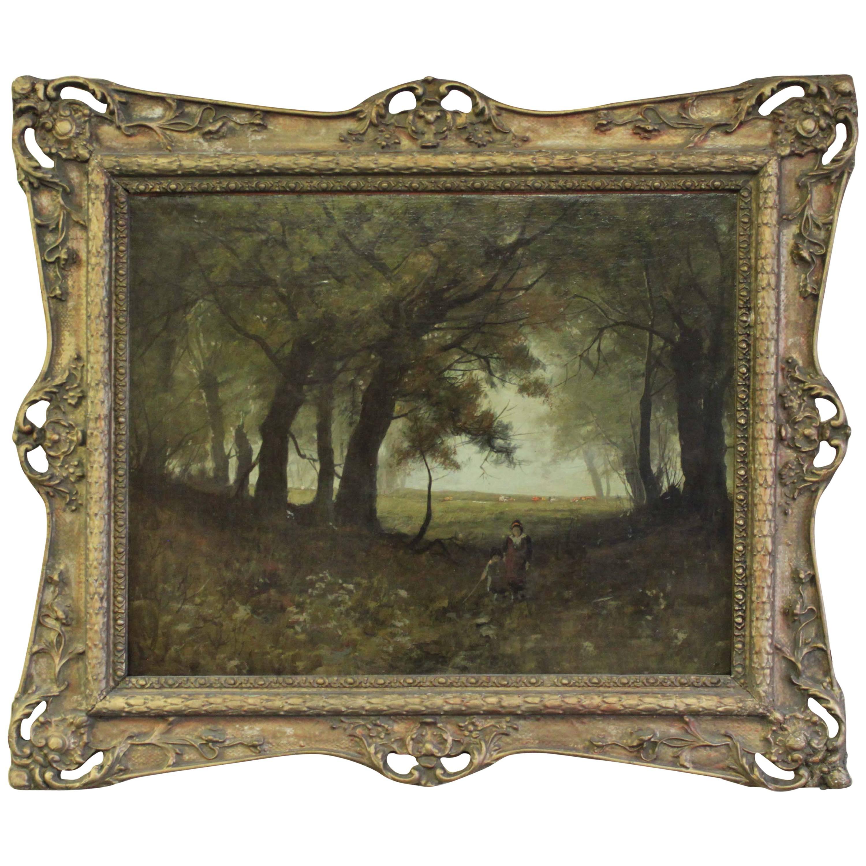 Forest Painting in the Manner of Gustave Courbet For Sale
