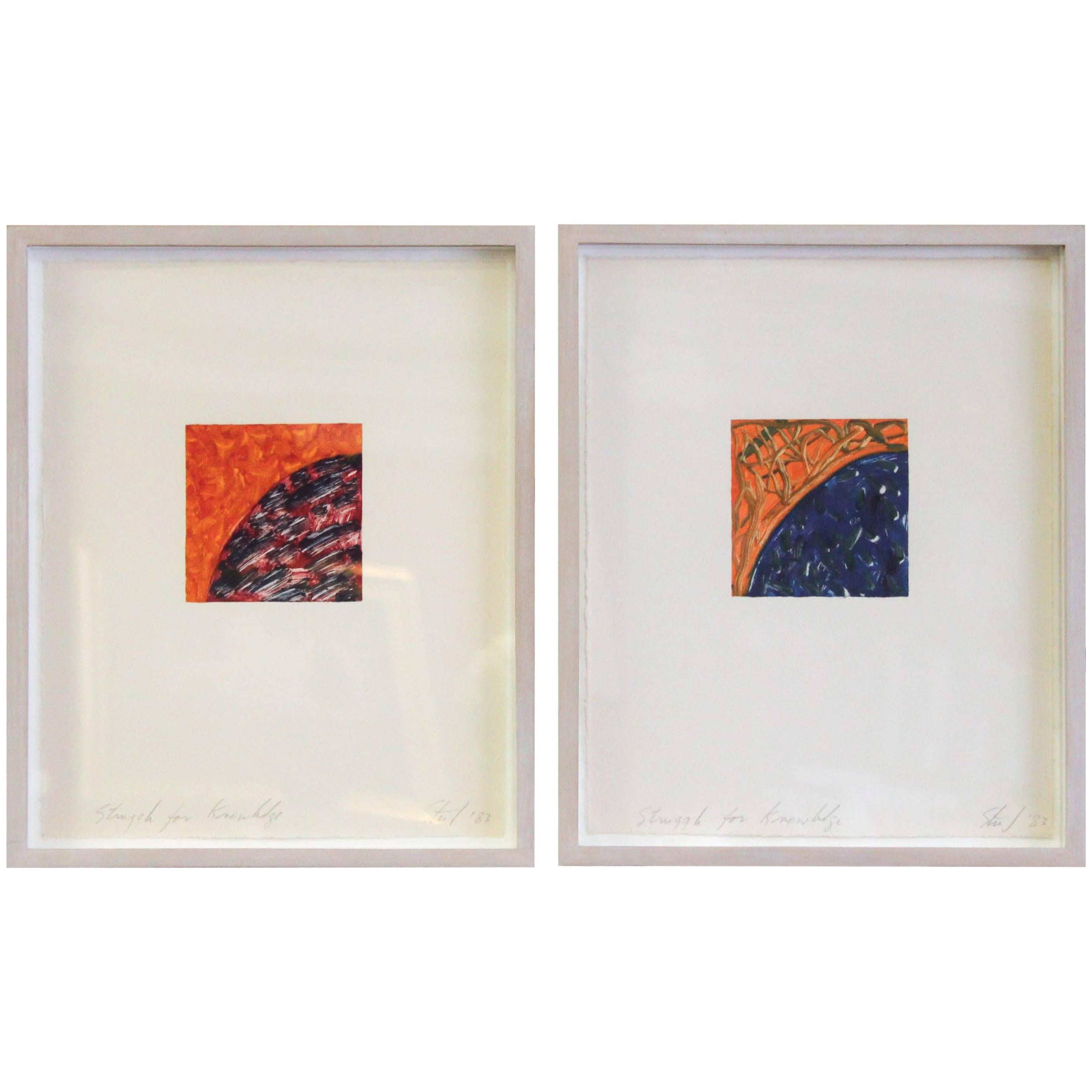 Pair of Abstract Paintings For Sale