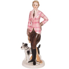 Art Deco Figure of a Riding Girl and Her Dog