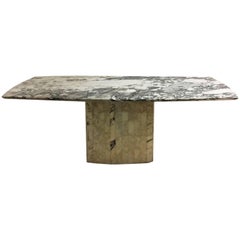 Vintage Spectacular Elliptical Table in Purple Marble, 1970, Italy