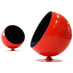 Zweier-Set Original Adelta Ball Chair von Eero Aarnio Asko