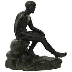 Italian 19th Century Bronze Figure Depicting the Seated Hermes or Mercury